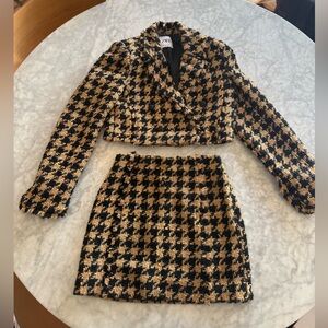 Zara Black and Tweed Skirt Set